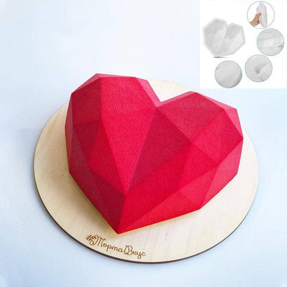 3D Diamond Heart Shaped Baking Mold - EcoTomble