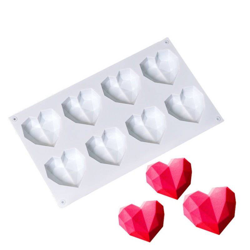 3D Diamond Heart Shaped Baking Mold - EcoTomble