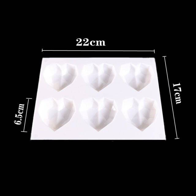 3D Diamond Heart Shaped Baking Mold - EcoTomble