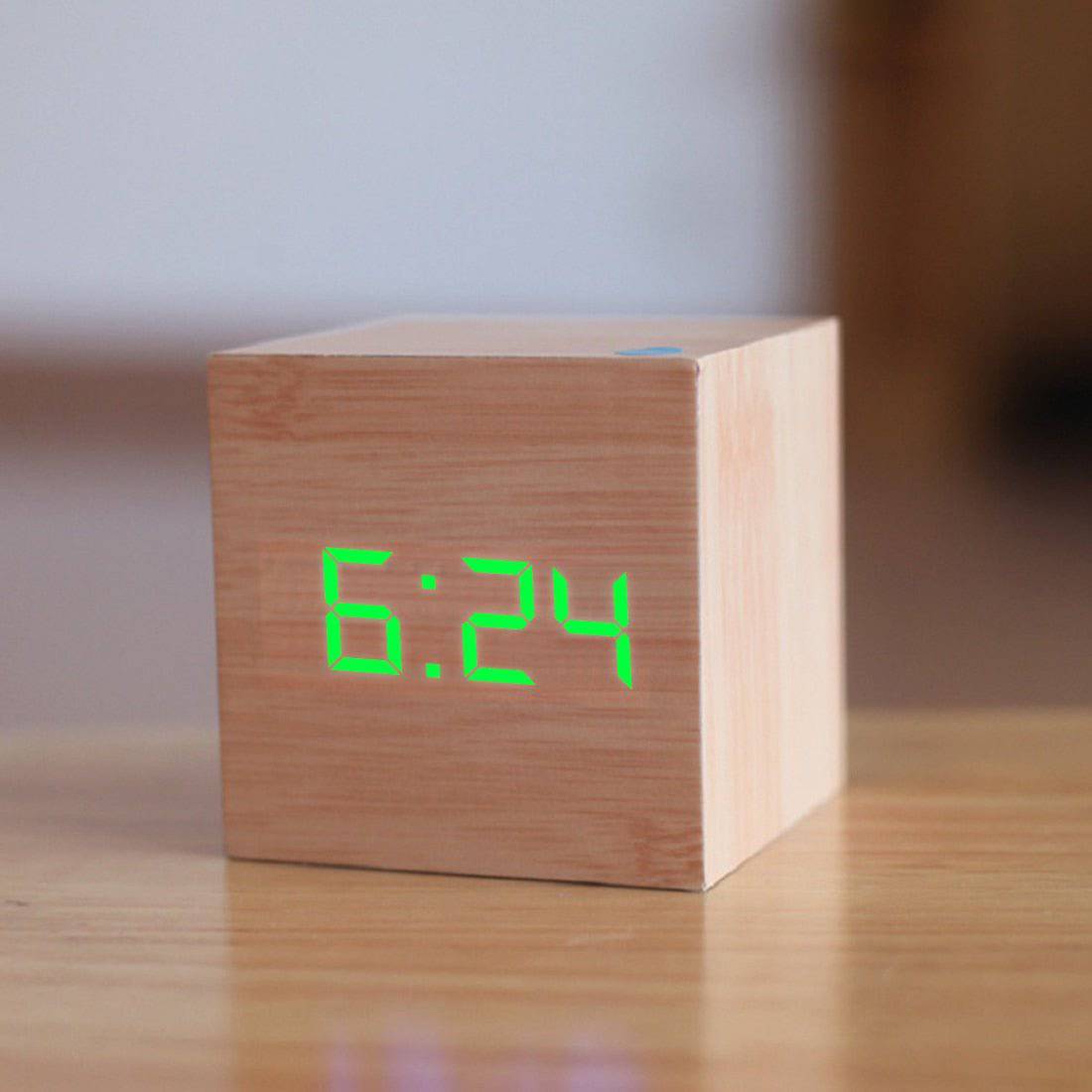 Wooden LED Alarm Clock - Rheasie & Co