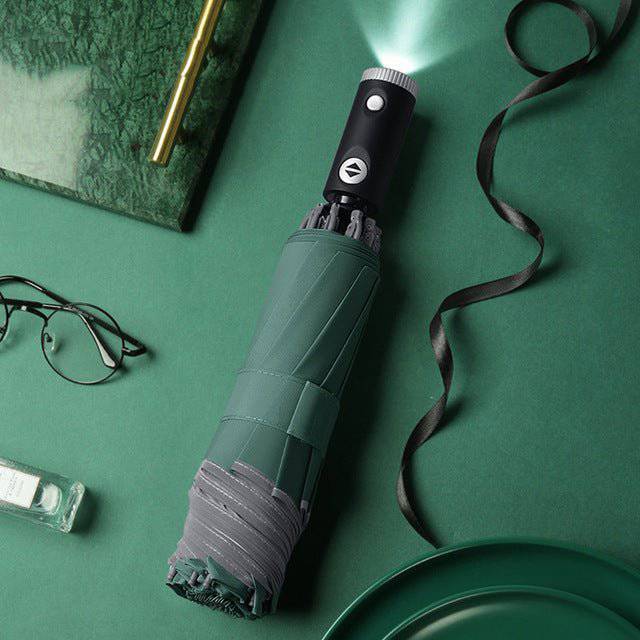 Automatic Umbrella With Reflective Strip And LED Light - EcoTomble