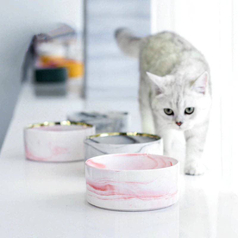 Marble Ceramic Double Bowls - Rheasie & Co
