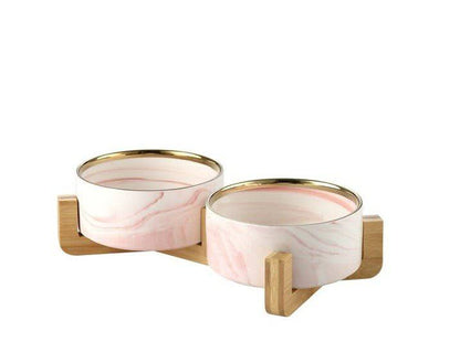 Marble Ceramic Double Bowls - Rheasie & Co