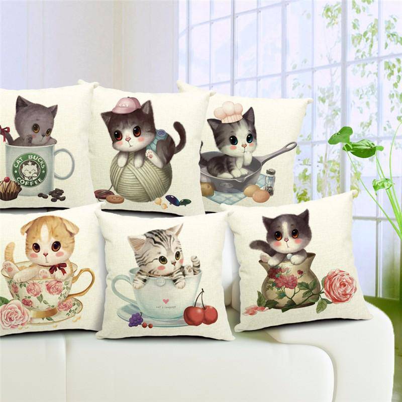 Teacup Kittens Cushion Covers - Rheasie & Co