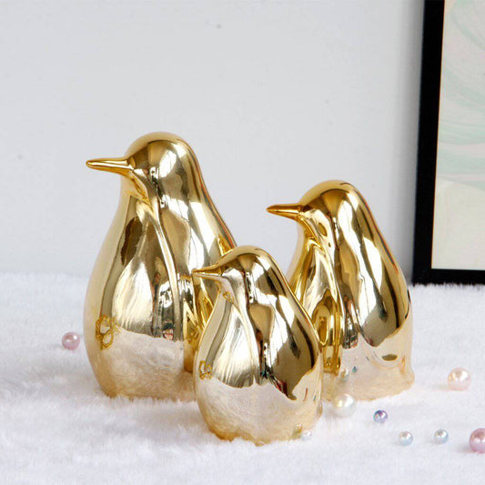 Gold Penguin Figurines - Rheasie & Co