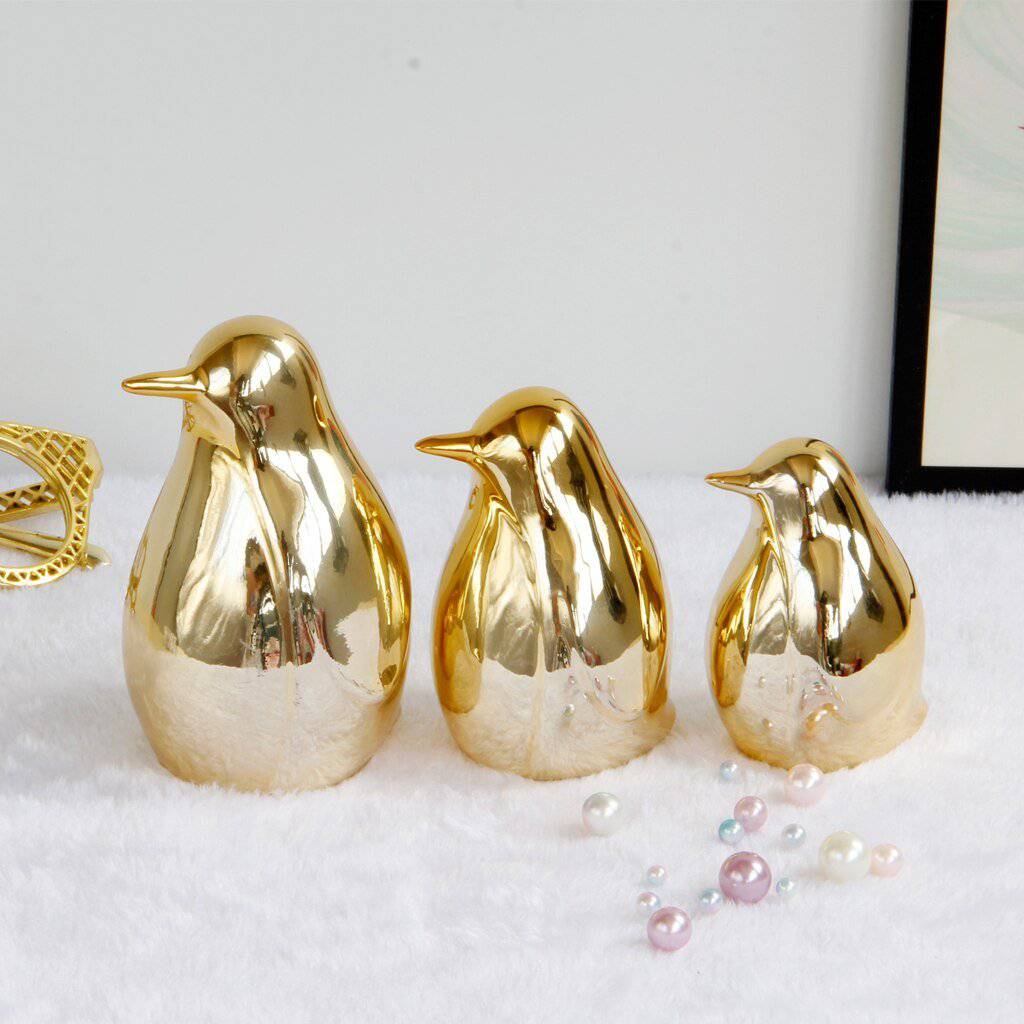 Gold Penguin Figurines - Rheasie & Co