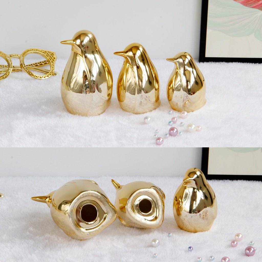 Gold Penguin Figurines - Rheasie & Co