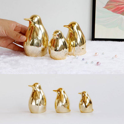 Gold Penguin Figurines - Rheasie & Co