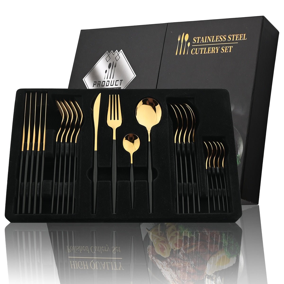 24pc Stainless Steel Cutlery Set - Rheasie & Co