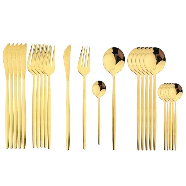 24pc Stainless Steel Cutlery Set - Rheasie & Co