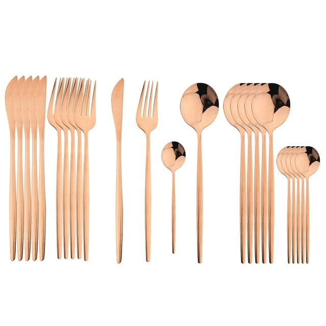 24pc Stainless Steel Cutlery Set - Rheasie & Co