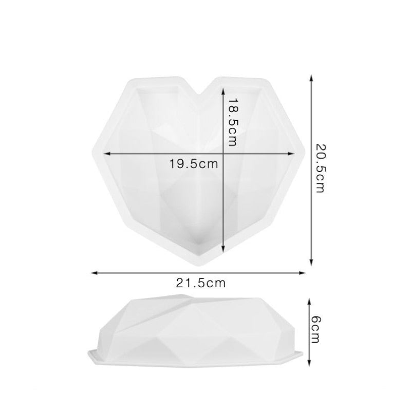 3D Diamond Heart Shaped Baking Mold - EcoTomble