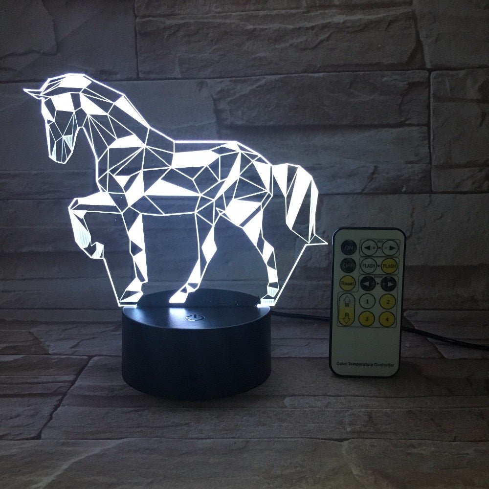 3D LED Race Horse Night Light - EcoTomble