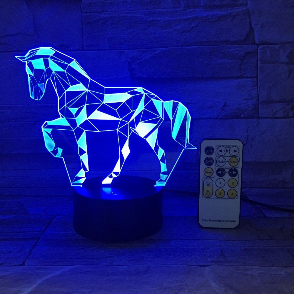 3D LED Race Horse Night Light - EcoTomble