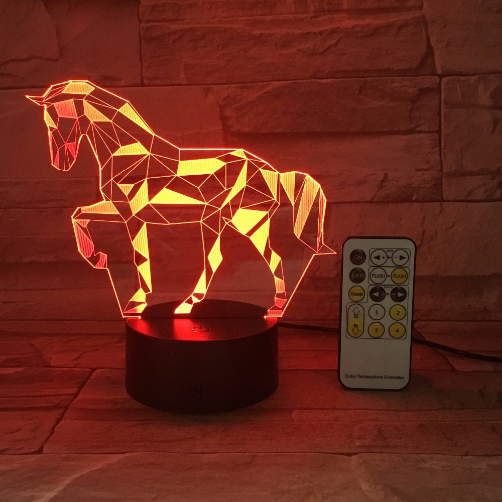3D LED Race Horse Night Light - EcoTomble
