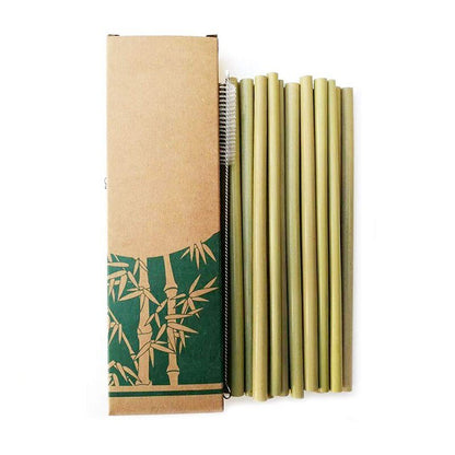 6pc or 10pc Natural Organic Bamboo Straws - EcoTomble