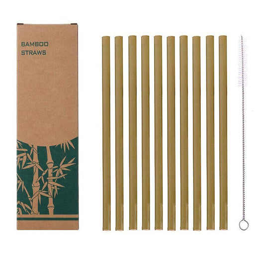 6pc or 10pc Natural Organic Bamboo Straws - EcoTomble