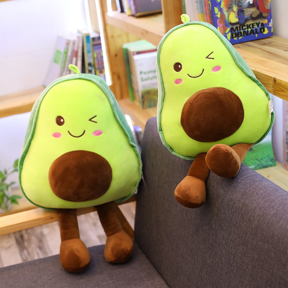 30-85CM Cute 3D Avocado Stuffed Plush Toy Soft Baby Doll Cartoon Fruit Pillow Sofa Cushion kids Girls Christmas birthday Gifts - EcoTomble