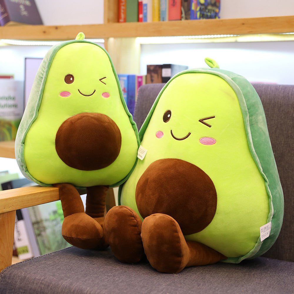 30-85CM Cute 3D Avocado Stuffed Plush Toy Soft Baby Doll Cartoon Fruit Pillow Sofa Cushion kids Girls Christmas birthday Gifts - EcoTomble