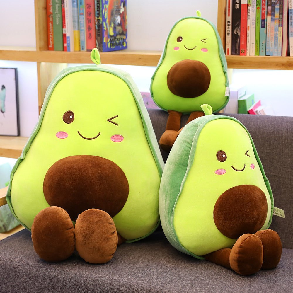 30-85CM Cute 3D Avocado Stuffed Plush Toy Soft Baby Doll Cartoon Fruit Pillow Sofa Cushion kids Girls Christmas birthday Gifts - EcoTomble