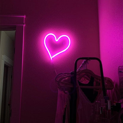 38cm Big Heart Shape Neon Sign Wall Hanging Light for Wedding Bedroom Home Party USB Powered Valentine's Day Christmas Decor - EcoTomble