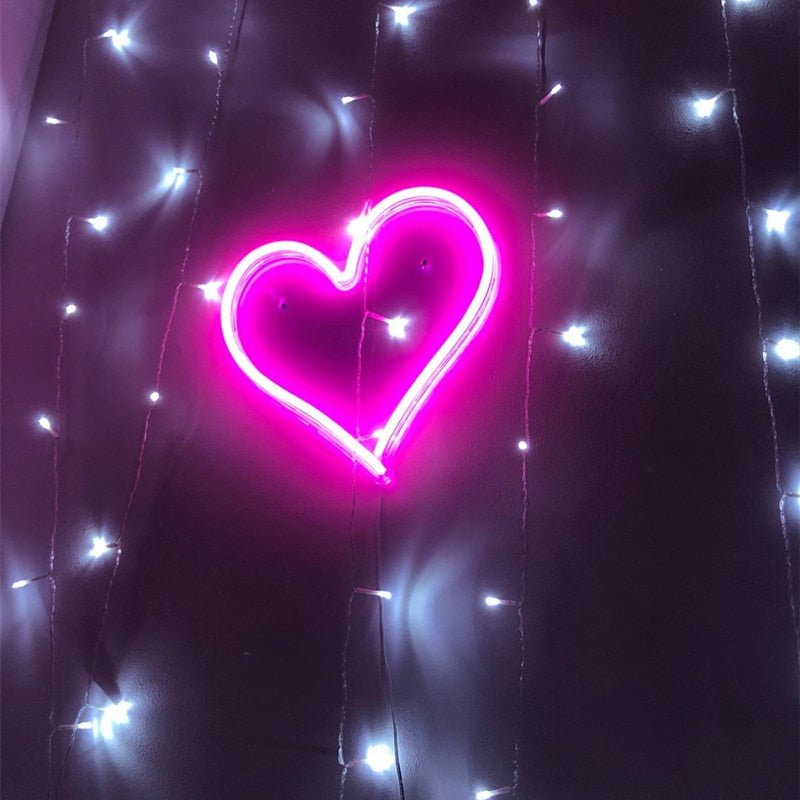 38cm Big Heart Shape Neon Sign Wall Hanging Light for Wedding Bedroom Home Party USB Powered Valentine's Day Christmas Decor - EcoTomble