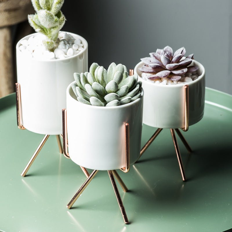 Ceramic Planter with Stand - EcoTomble