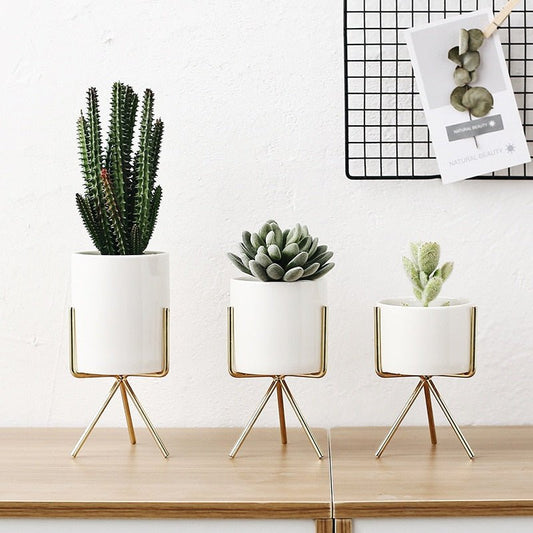 Ceramic Planter with Stand - EcoTomble