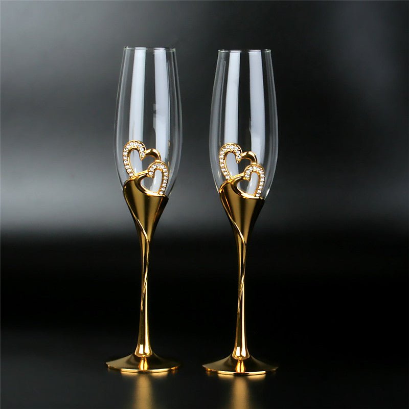 Crystal Wedding Champagne Glasses - EcoTomble