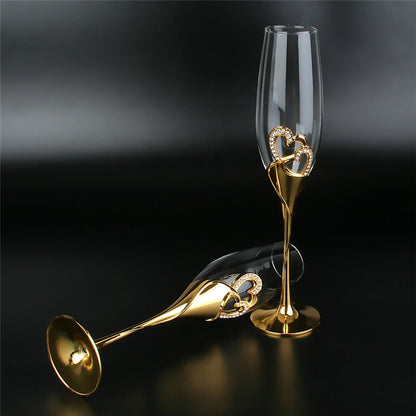 Crystal Wedding Champagne Glasses - EcoTomble