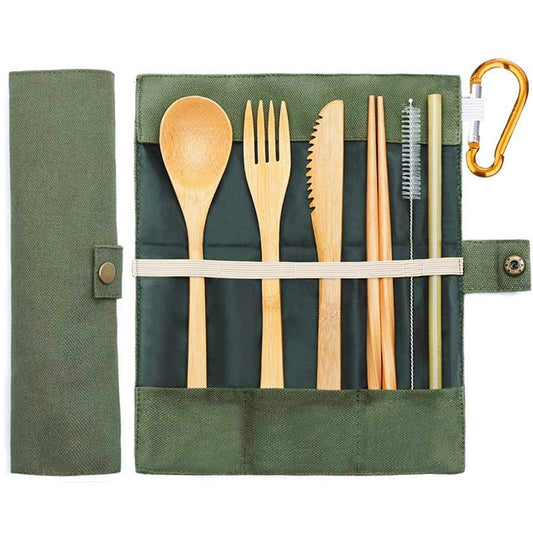 Reusable Bamboo Travel Cutlery Set - Rheasie & Co