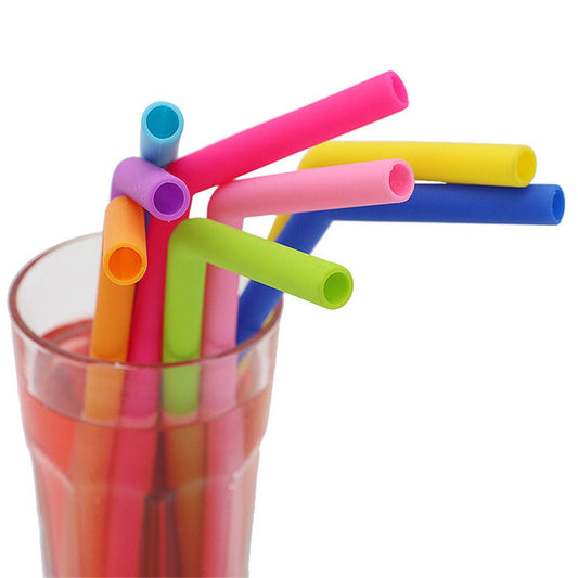 Silicone Straws with Cleaning Brush - Rheasie & Co
