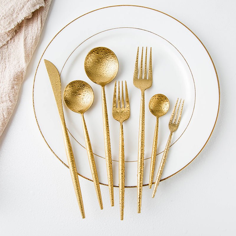 The Gold Flatware Set (7 Piece) - Rheasie & Co