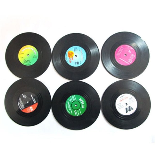 Vinyl Record Coasters (6 pieces) - Rheasie & Co