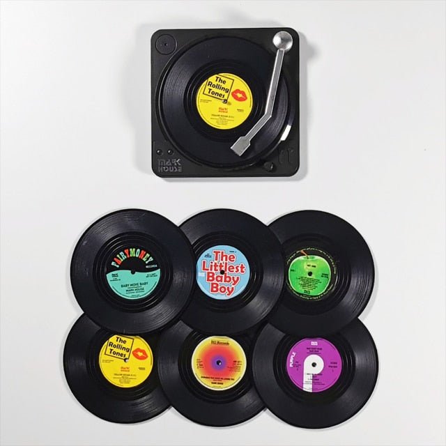 Vinyl Record Coasters (6 pieces) - Rheasie & Co